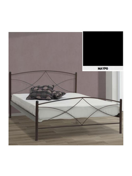 Andros Bed Double Metal Black for Mattress 150x...