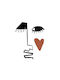 Walls Poster Abstraktes Trauriges Gesicht 20x20cm