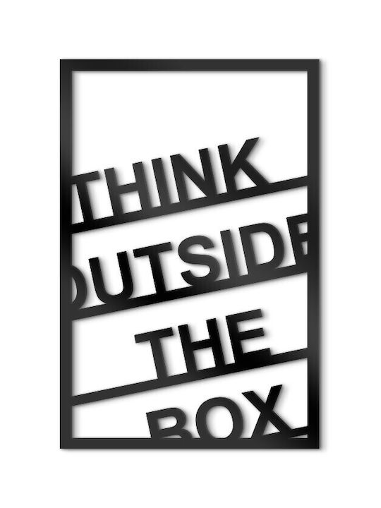 Walls 3D Wall Decor Silhouette Think Outside Box Made of Wood 40x40cm