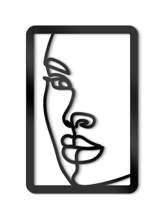 Walls 3D Wall Decor Silhouette Woman Profile Made of Wood 40x40cm