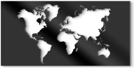 Walls 3D Wall Decor Silhouette Framed Map Polyresin 80x40cm