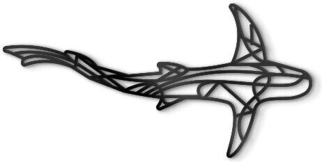 Walls 3D Wanddekoration Silhouette Floating Shark aus Kunststoff 50x25cm