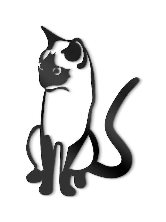 Walls 3D Wall Decor Silhouette Cat Made of Wood 40x40cm