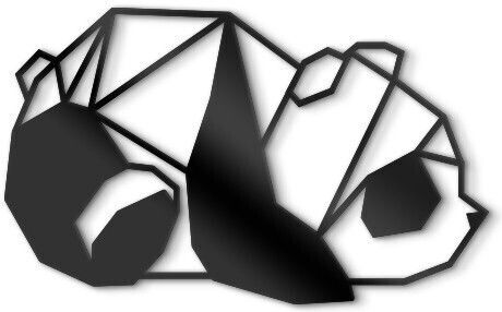 Walls 3D Wall Decor Silhouette Panda Made of Wood 50x30cm
