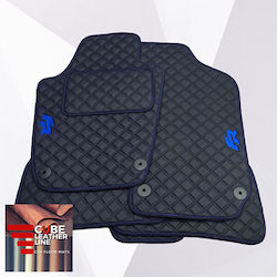 Set of Front and Rear Mats 4pcs from Leatherette for Seat Ibiza Nissan Cube Black