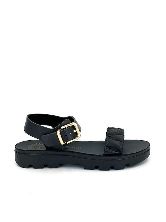 Ateneo Leather Women's Sandals Black