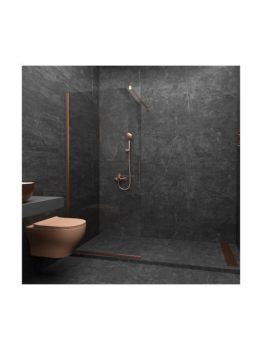 Orabella Serena Duschwand für Dusche mit Schieben Tür 60x185cm Sauberes Glas Oro