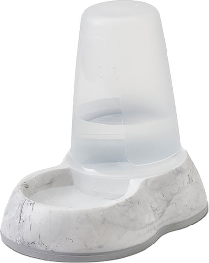 Savic Loop Marble Автоматичен Пластмаса Купа с контейнер Храна за Куче & Котка с Основа 1.5lt в Сив Цвят
