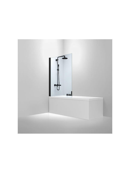 Sparke Shower Screen Bathtub with Sliding Door 70x140cm Clean Glass Black