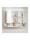 Vasagle Rectangular Bathroom Mirror Led made of MDF with Cabinet 70x70cm White