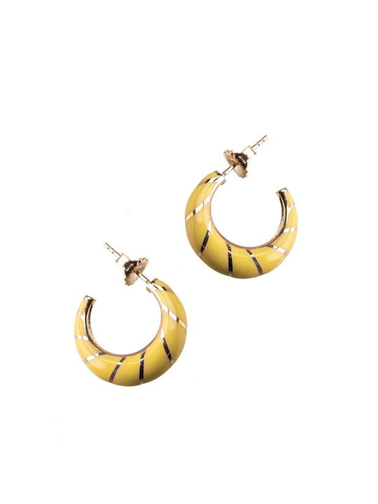 Paraxenies Earrings Hoops made of Silver Gold Plated with Stones