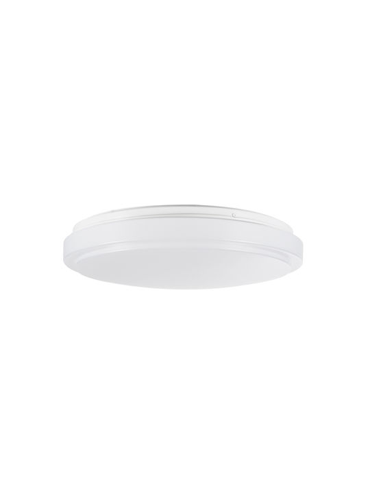 GloboStar Πλαστική Πλαφονιέρα Οροφής με Ενσωματωμένο LED σε Λευκό χρώμα 38cm