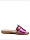 Sandale Casual Damă Din Piele Fuchsia