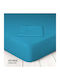 Marwa Sheet Super-Double with Elastic 160x200+30cm. Solid color Petrol Blue