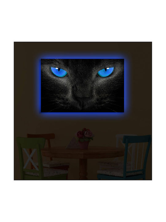 Tablou Lemn cu iluminare LED 45x45cm