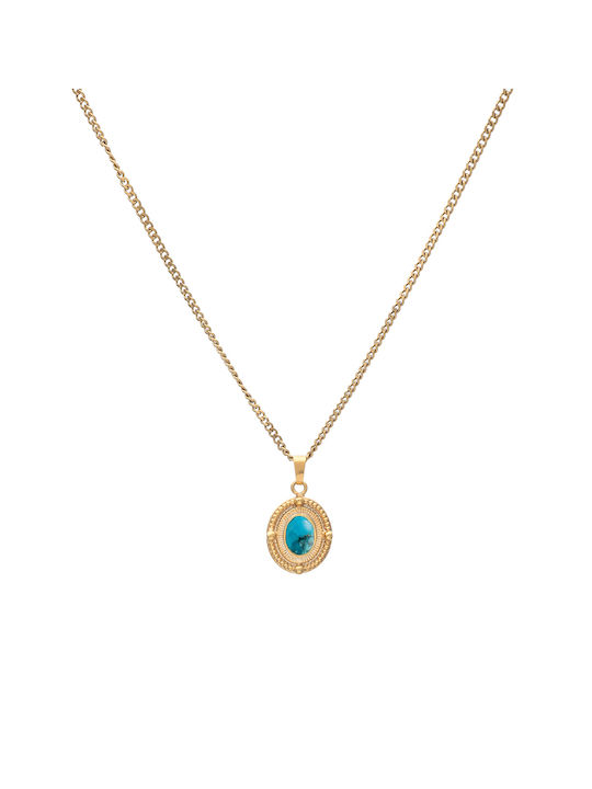 LifeLikes Necklace Gold Plated Turquoise