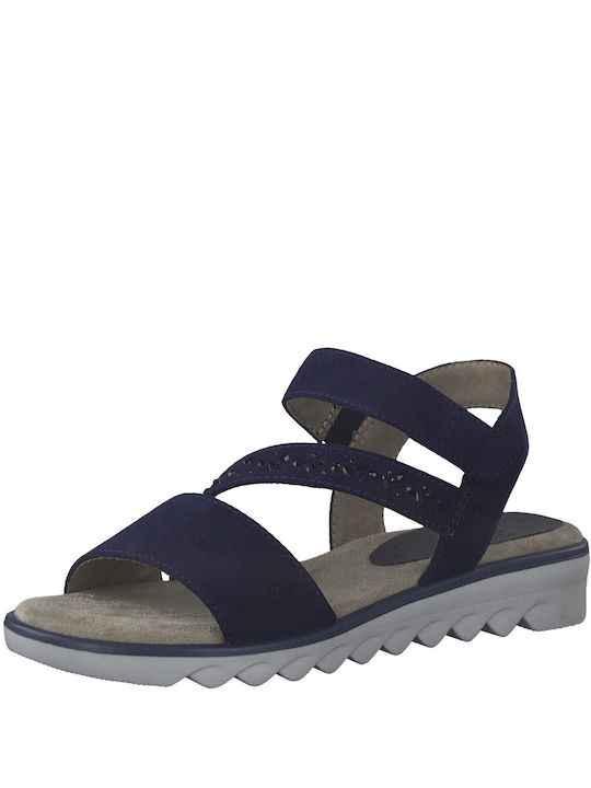 Jana Damen Flache Sandalen Anatomisch mit Riemen in Marineblau Farbe