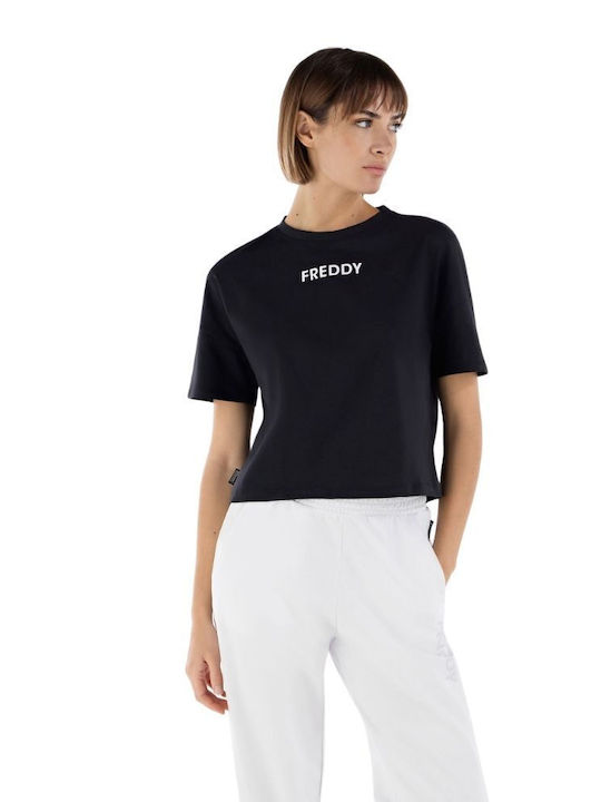 Freddy Damen Crop T-shirt Schwarz