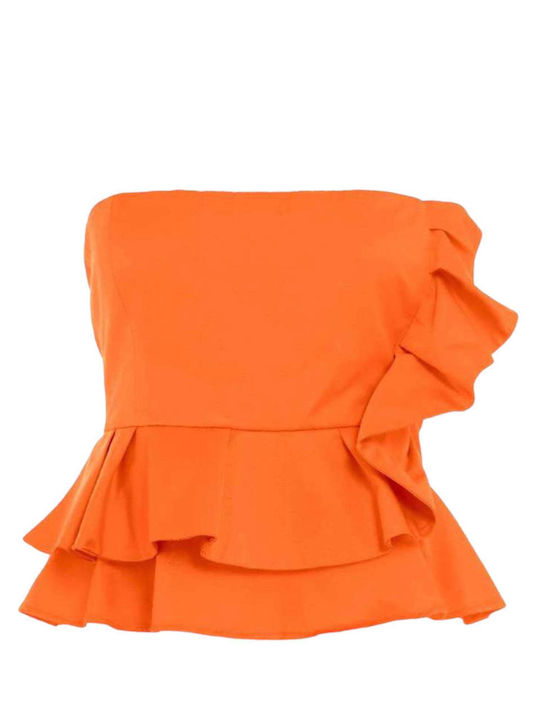 Pinko Women's Summer Crop Top Floral Orange