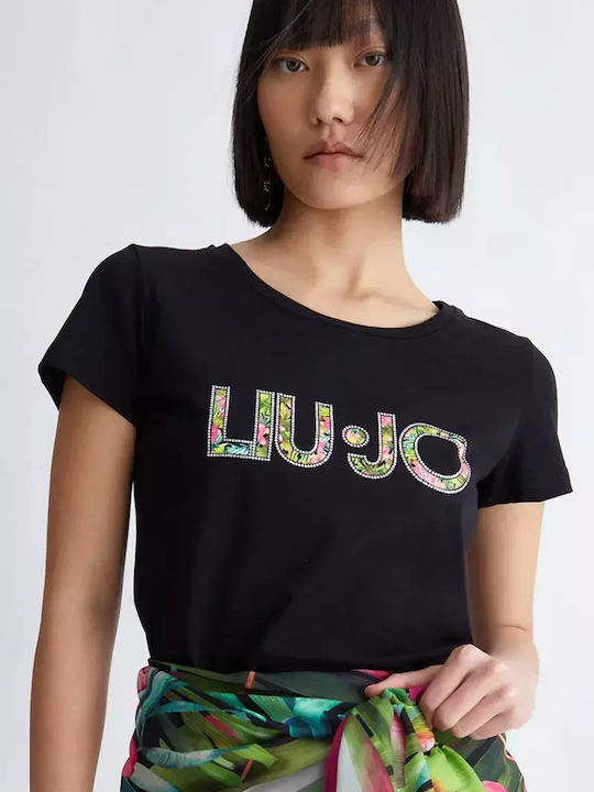 Liu Jo Damen Sport T-Shirt Schwarz