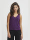 ICHI Women's Summer Blouse Sleeveless Purple