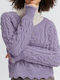 ICHI Women's Long Sleeve Sweater with V Neckline Purple