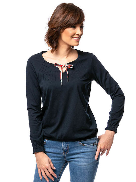 Heavy Tools Women's Blouse Long Sleeve Blue