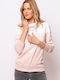 Heavy Tools Women's Long Sleeve Sweater Pink