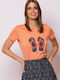 Heavy Tools Damen T-shirt Orange