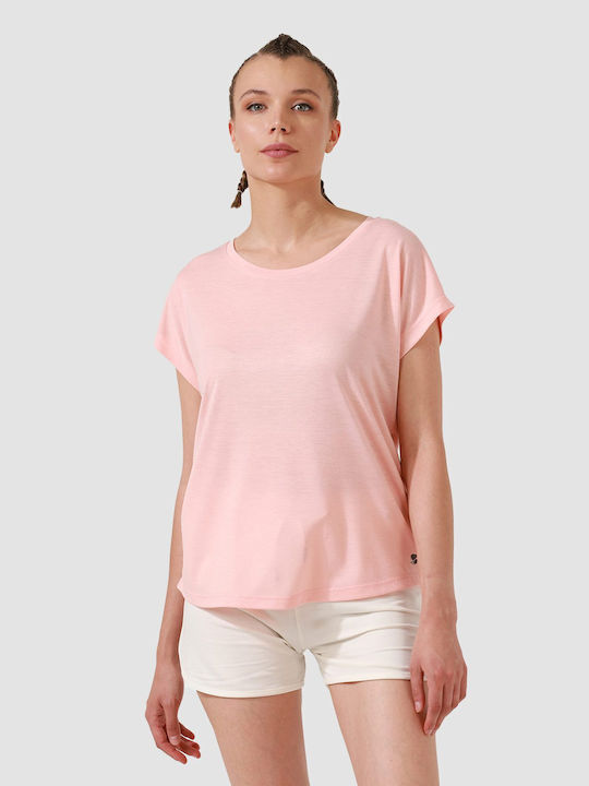 Superstacy Γυναικείο Αθλητικό T-shirt Ροζ