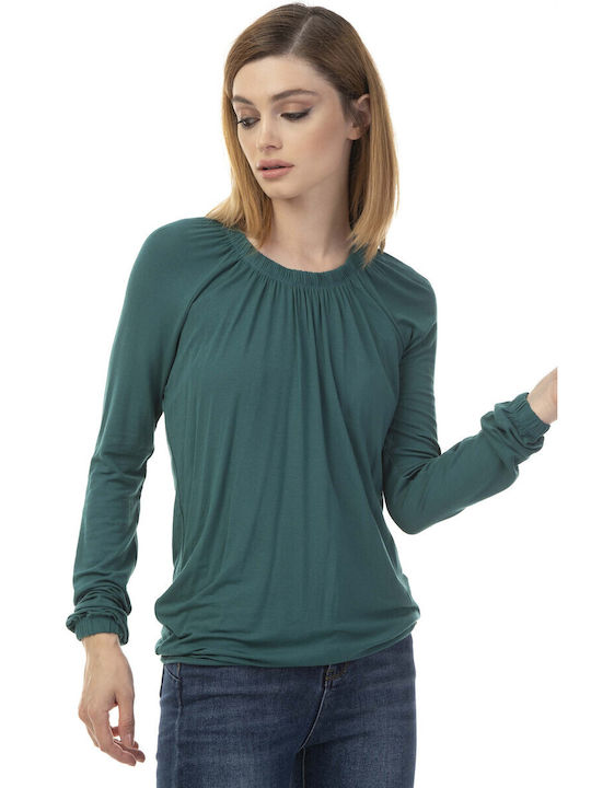 Raffaella Collection Damen Bluse Langärmelig Grün