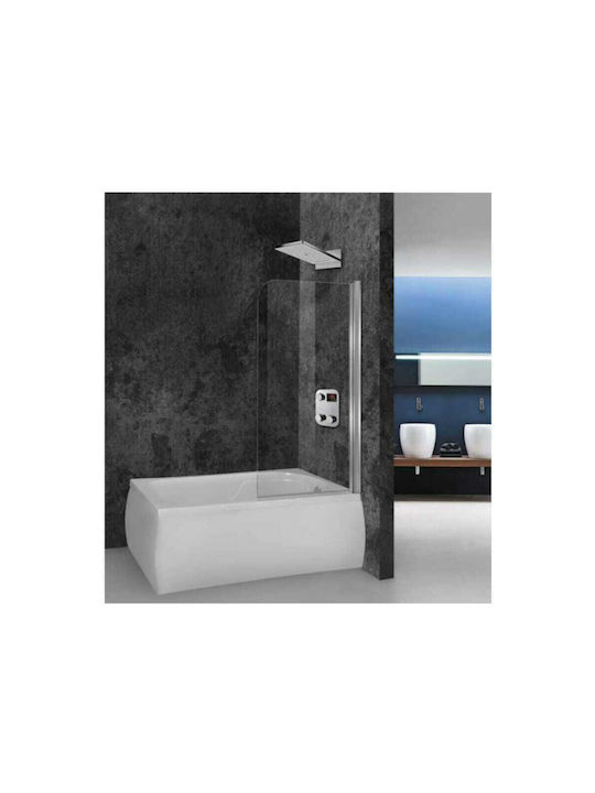 Aquarelle Bathtub Fresh 1 Shower Screen Bathtub with Hinged Door 80-82x145cm Mat Chrome