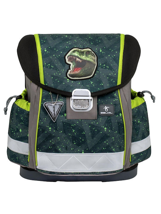 Belmil Trex Roar School Bag Backpack Elementary, Elementary in Green color 19lt