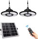 Set of 2 Hanging Solar Lights Street 7W 1000lm Cold White 6500K with Photocell and Remote Control IP65 136cmcm