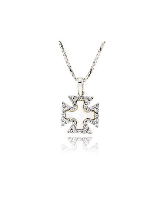 Skaras Jewels Weißgold Kreuz 14K