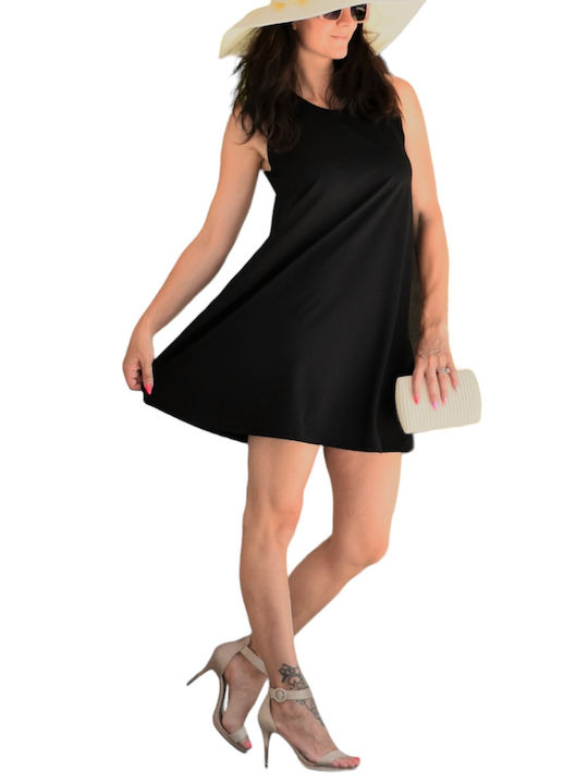 Mohicans Black Line Summer Mini Dress Black