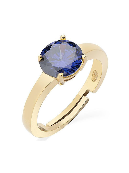 Women's Gold Plated Silver Ring with Zircon