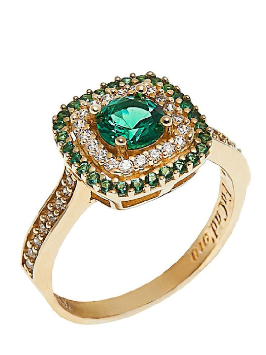 Fa Cad'oro Femeie Inel cu Zirconiu din Aur 14K