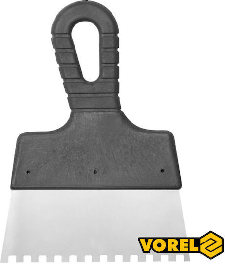 Vorel Σπάτουλα Inox Οδοντωτή 150mm με Πλαστική Λαβή 06299
