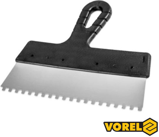 Vorel Σπάτουλα Inox Οδοντωτή 8x250mm με Πλαστική Λαβή 06306