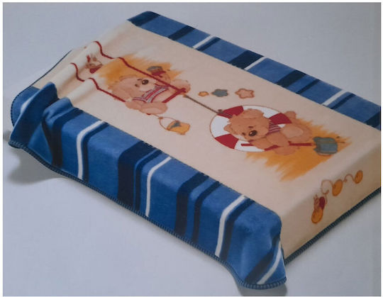 Manterol Casa Decke Babydecken Kinderbett Samt Blau 100x130cm