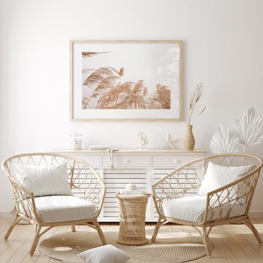 Walls Pampas Grass Wooden Frame 100x70 cm