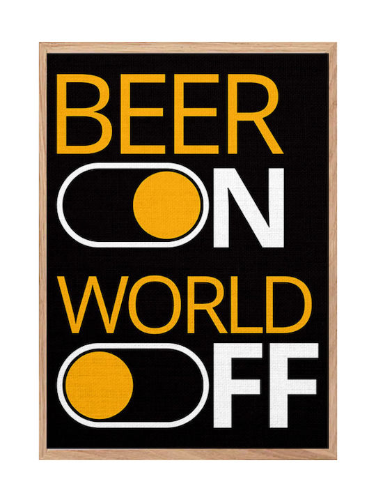 Walls Beer On World Off Gemälde auf Segeltuch 20x30cm