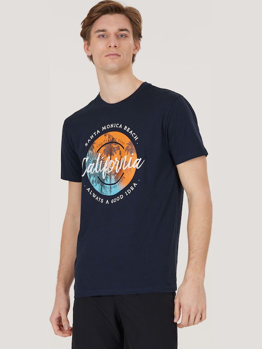 Edmund Αθλητικό T-shirt Navy Μπλε