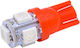 Lamps Car & Motorcycle T10 / W5W / W16W LED Red 12V 1W 1pcs