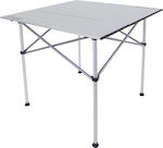 15527 Aluminum Foldable Table for Camping in Case 70x70x70cm Silver