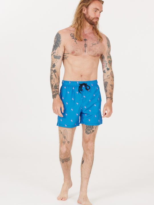 Cruz Men's Swimwear Bermuda Blue with Patterns