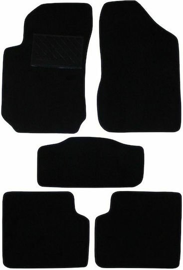 Autopataki Set of Front and Rear Mats 5pcs for Fiat Stilo 2001-2007 Black