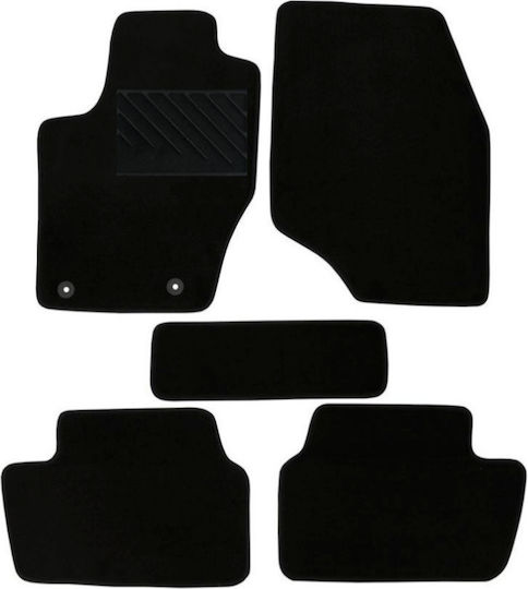 Autopataki Set of Front and Rear Mats 5pcs for Peugeot 307 2001-2008 Black