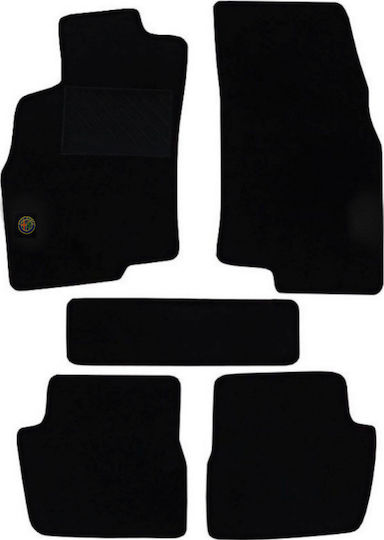 Autopataki Set of Front and Rear Mats 5pcs for Alfa Romeo Mito 2008-2018 Black